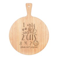 I Nur Want 2 Katzen Pizza Brett Paddel Holz Lustig Crazy Cat Lady KäTzchen