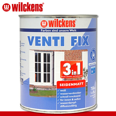Wilckens 750 ml Venti Fix 3in1 seidenmatt weiß wasserverdünnbar innen & außen