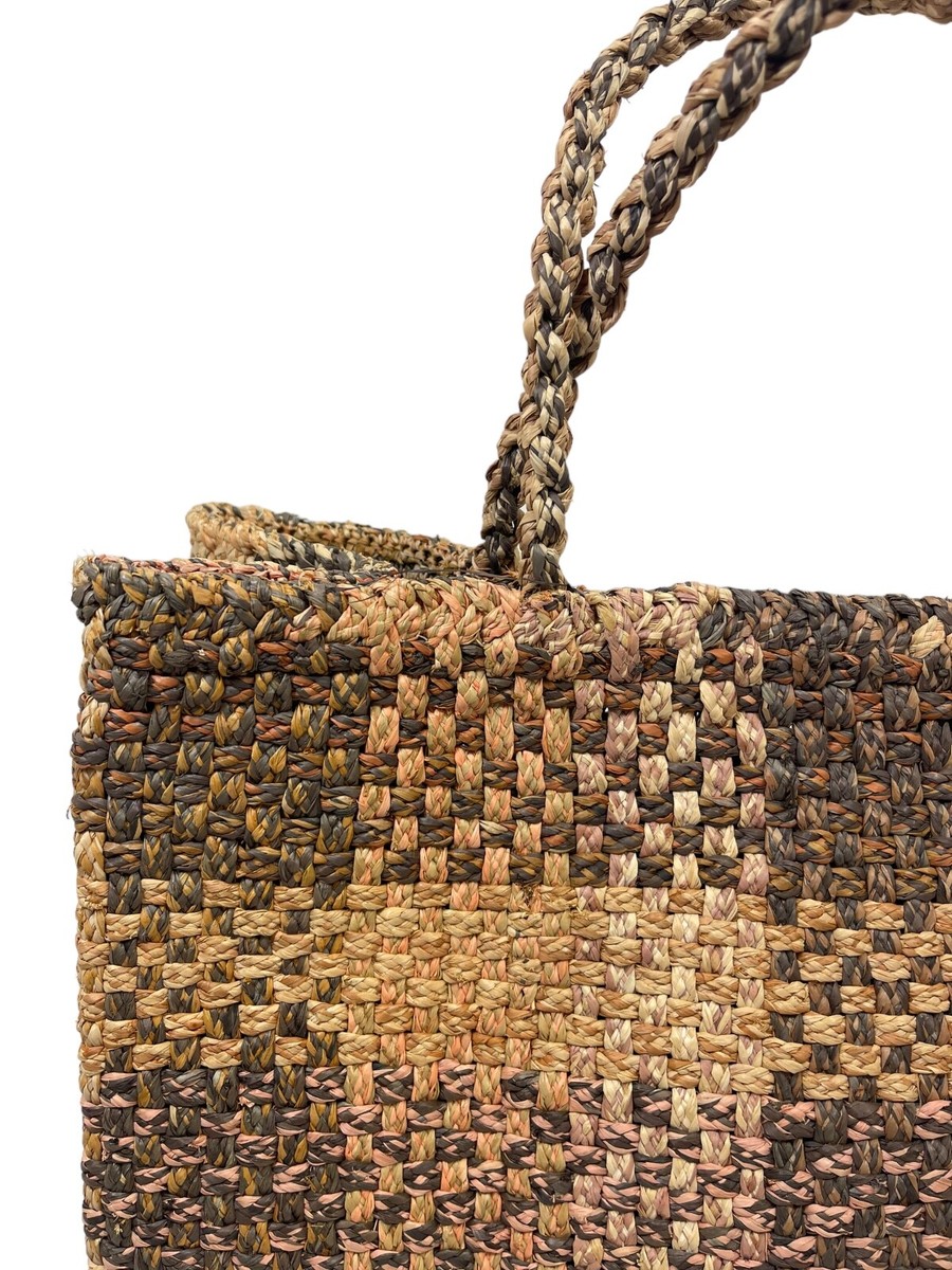 Sophie Digard Raffia Woven Tote in Beige/Taupe/Peach Tones Sophie Digard Raffia Woven Tote in Beige/Taupe/Peach Tones