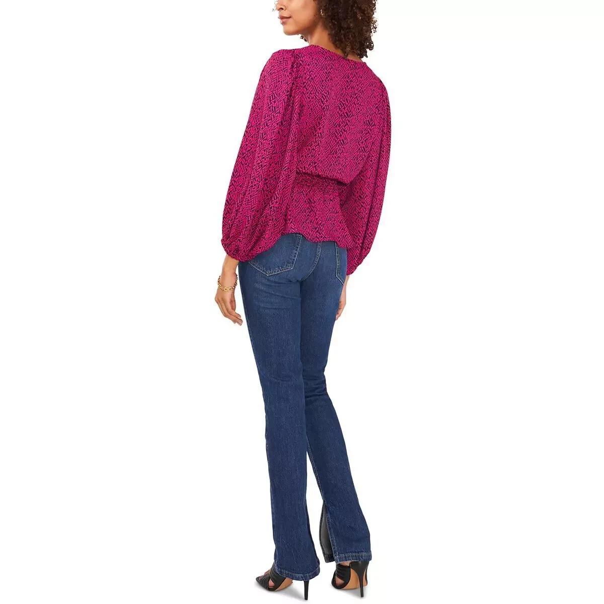 Sam and Jess Womens Peplum Top Blouse Multicolor SZ L