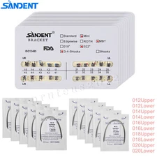 SANDENT Sale Orthodontic Brackets Mini Roth/MBT 022 Hooks 345/10Size Arch Wire