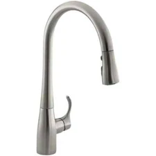 KOHLER 596-VS Simplice Pull Down Kitchen Faucet, 3-Spray Vibrant Stainless 
