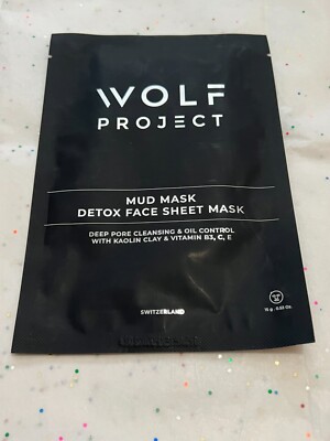 Wolf Project Mud Mask Detox Face Mask Sheet Deep Pore Cleansing & Oil Control