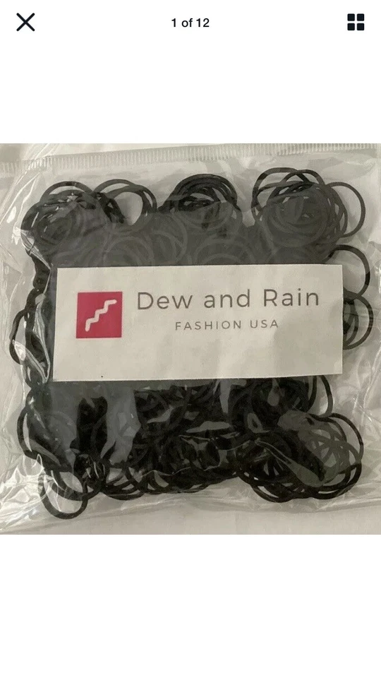 1 pack of 250 Mini Black Rubber Bands for Hair Ties Crafts Pony Hair Holder etc. - Image 3 of 3