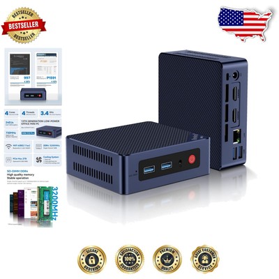 Intel 12th Gen Mini Desktop - 4K Graphics, Compact Size, Upgradeable Storage