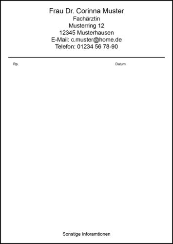 Privatrezepte für Ärzte, 100 Blatt 2 Blöcke DIN A6 individuell personalisierbar - Bild 1 von 15