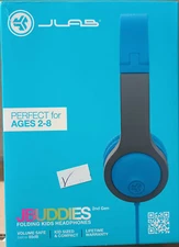 JLab JBuddies Folding Gen 2 Kids Headphones-Blue/Gray