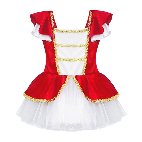 Kids Girls Band Majorette Halloween Dress Ringleader Circus Costume Sparkle - Picture 6 of 31