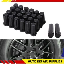 24Pc 6 Lug For Gmc Sierra 1500 Black 14x2.0 Spline Lug Nuts + 2 Keys Anti-Theft