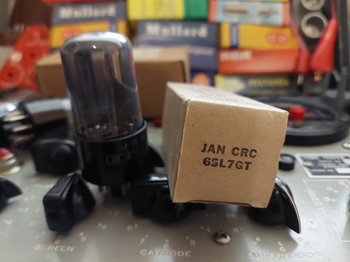 One(1) TV7D/U RE-Tested ' 1954 Smoked Glass RCA JAN CRC 6SL7GT Tube - Picture 2 of 19