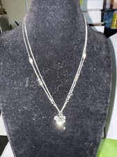 Beautiful Disney Mickey Mouse Double Strand Rhinestone 3 Charms Heart Necklace