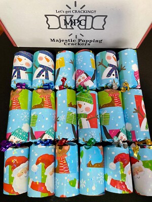 Exclusive HandCrafted Premium 13'' Christmas Crackers WITH SNAPS Hat Gifts Sweets