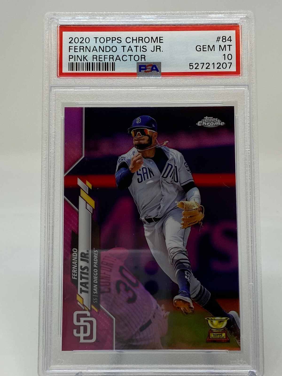 2020 Topps Chrome  #84  Fernando Tatis Jr.   Pink Refractor PSA 10 view 3