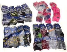 Everbright Kids Socks Size 6-8 Lot of 45 Pairs Stripes Emojis Dinosaurs Pink