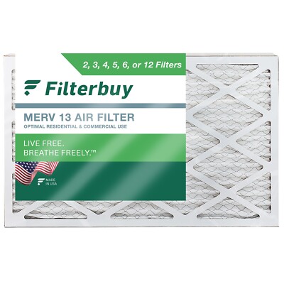 Filterbuy 16x30x1 Pleated Air Filters, Replacement for HVAC AC Furnace (MERV 13)