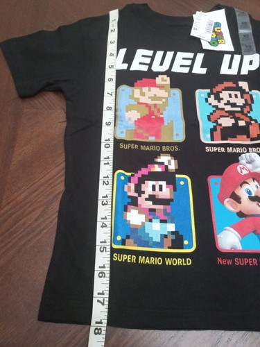 Super Mario Bros Sali di livello! T Shirt Nintendo Nera Taglia S 2018 Nuova Con Etichette - Foto 3 di 4