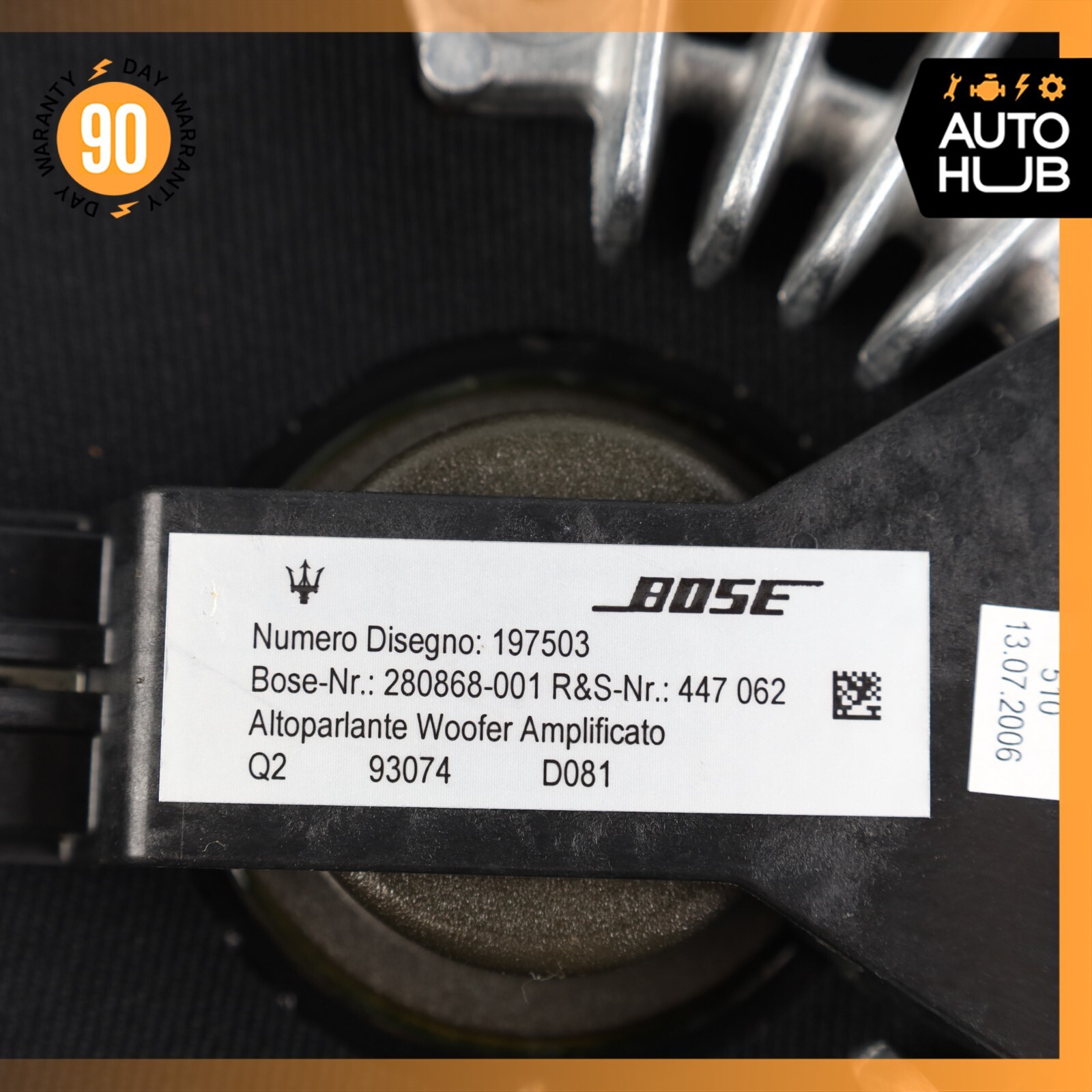 03-19 Maserati Quattroporte Rear Bose Subwoofer Sub Woofer Sound Speaker OEM