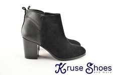 Lands' End Women's Suede Leather Bootie Boots "Black" Size 9
