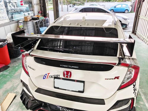 7 PCS M STYLE UNPAINTED HALF CARBON REAR WING SPOILER FOR HONDA CIVIC FK8 TYPE R - Picture 3 of 5