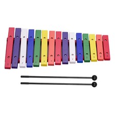 15 Keys Xylophone Colorful Musical Percussion Instrument Early Education T0E7