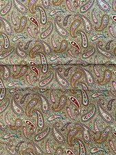 Olive Paisley Cotton Fabric by the yard, Bandana Fabric, Quilter Cotton