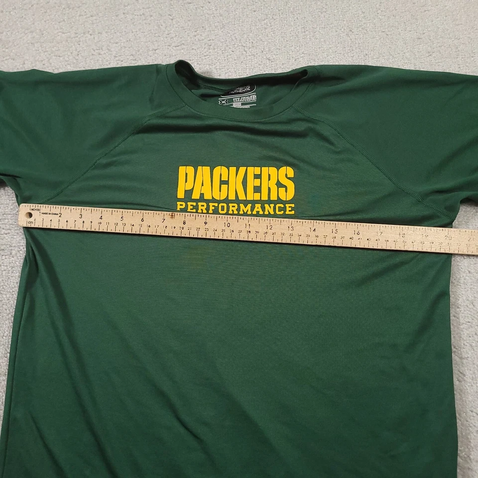 Camisa Green Bay Packers Juvenil XL Bajo Armadura Combina Verde Manga Corta Foto 3 de 4