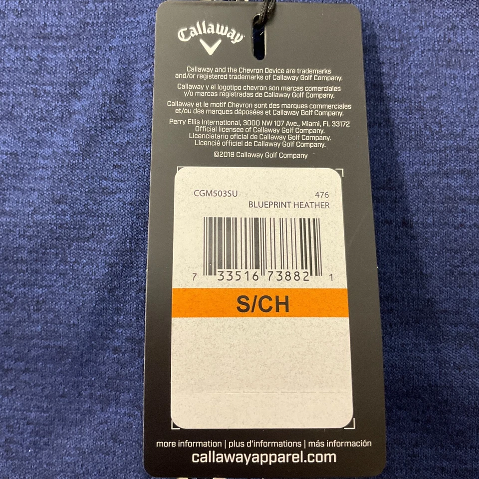 Chaqueta polar Callaway Waffle para hombre talla S azul cremallera completa absorbe el clima serie Foto 4 de 4