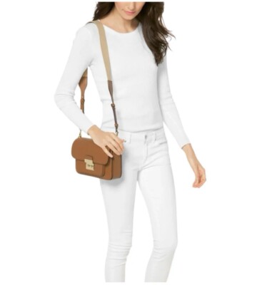 Michael Kors SLOAN EDITOR MEDIUM FLAP MESSENGER LEATHER BAG