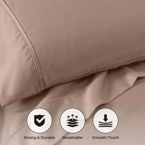 Juego de 2 fundas de almohada de mezcla de algodón macizo de 800 hilos - Imagen 36 de 39