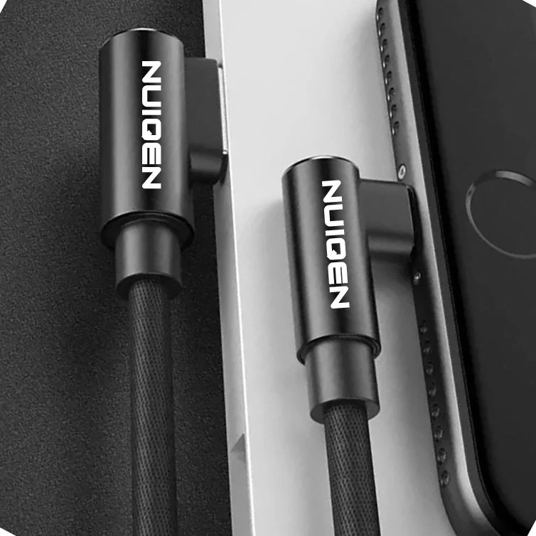 2X USB Type C Nylon Right Angle Charging Cable - Image 2 of 4