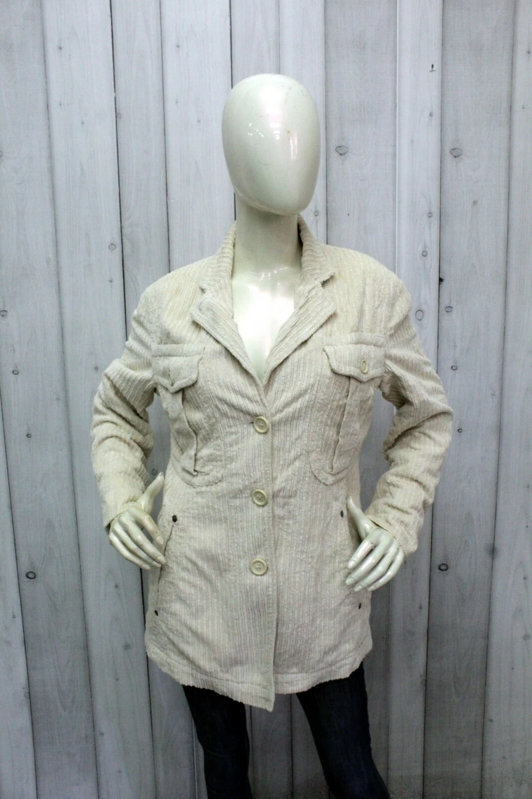 Calvin Klein Coat Women Size XL Beige Jacket Logo