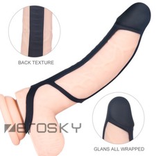 Male Ball-Scrotum-Stretcher-Ring-Sleeve Penis Stretch Enhancer Delay Ejaculation