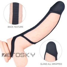 Male Ball-Scrotum-Stretcher-Ring-Sleeve Penis Stretch Enhancer Delay Ejaculation