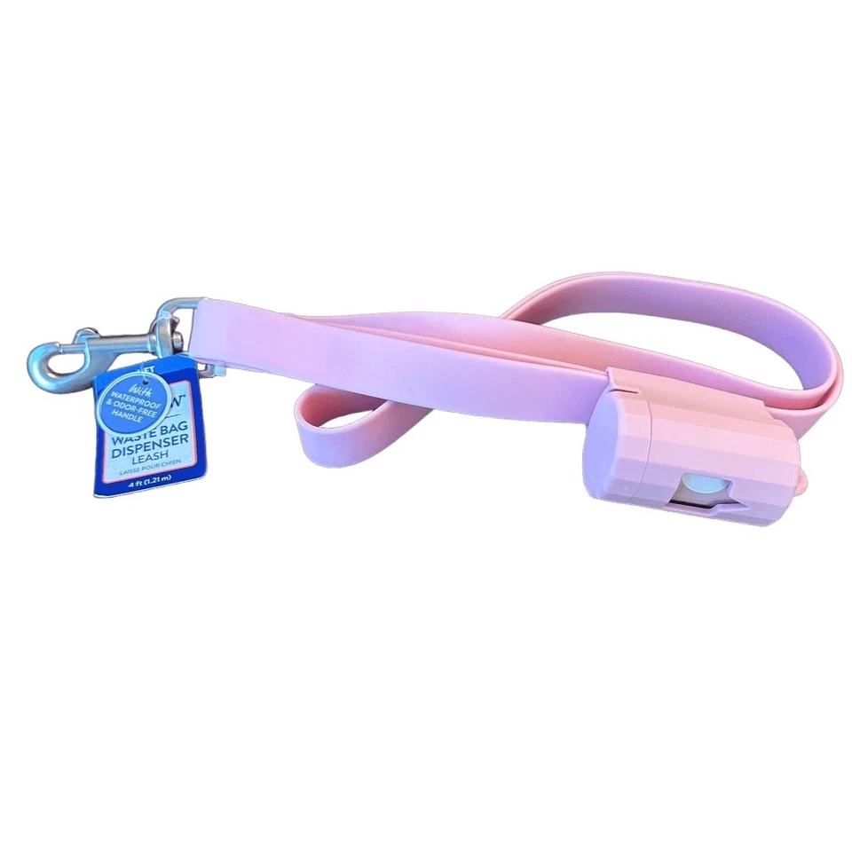 Dispensador de bolsa de residuos Top Paw correa para perro impermeable mango sin olores rosa 4 pies Foto 4 de 4