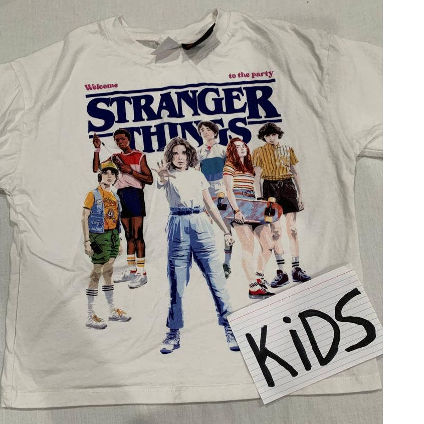 ZARA Kids Stranger Things TV Show Short Sleeve Graphic Tee Size 9 White |  eBay