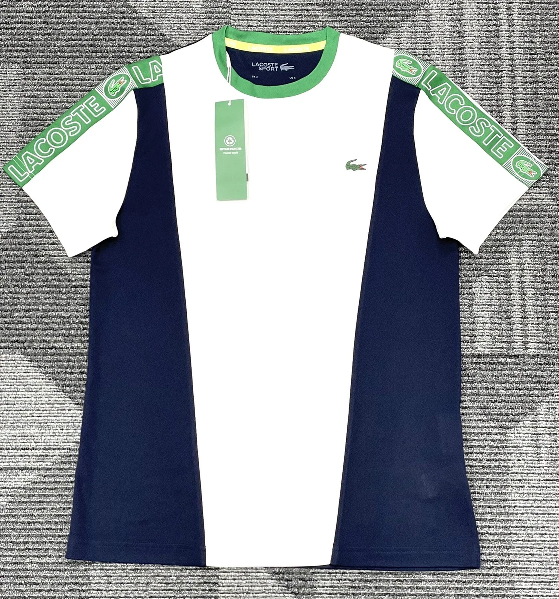 handicappet kran specifikation Lacoste Men's SPORT Branded Bands Piqué T-shirt In White/Green/Blue |  TH0855 | eBay