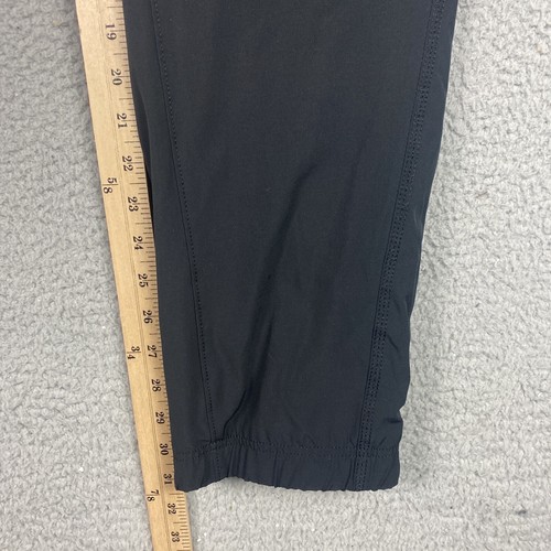 Eddie Bauer Pants Womens 8 Black Fleece Lined Cargo Pantalon Stretch Drawstrings - Picture 9 of 12