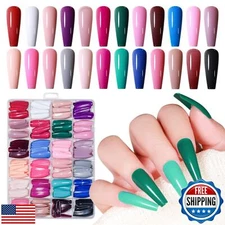 GELLAKTIK Press on Nails, 24 Colors 576PCS Long Square False Nails with 12 Si