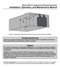 Captive Aire Tanks Tank Fire Suppression System Manual
