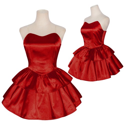Disfraz de Cosplay Azul Perfecto Mima Rojo Sin Tirantes Tubo Vestido con Diadema - Imagen 3 de 22