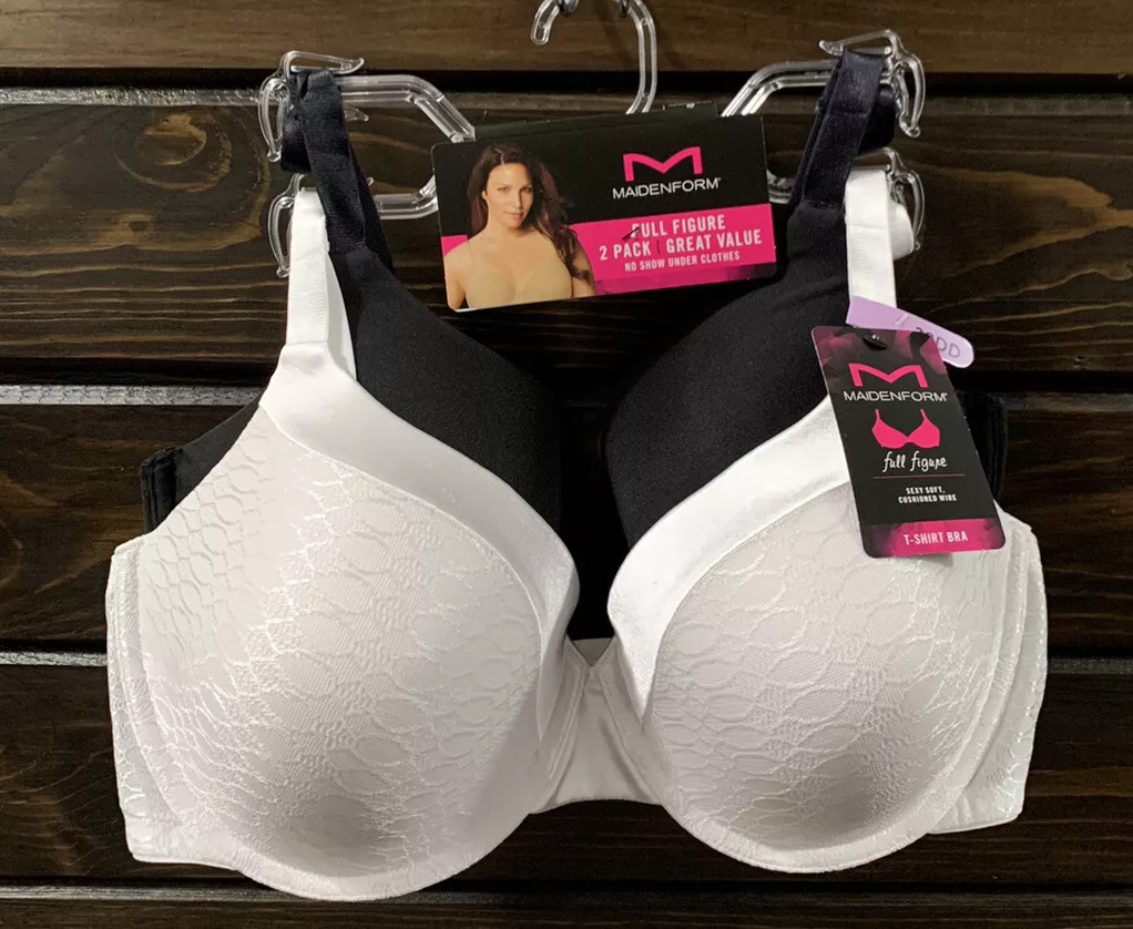 Set 2 Maidenform Black/White T-Shirt Bra Size 38DD