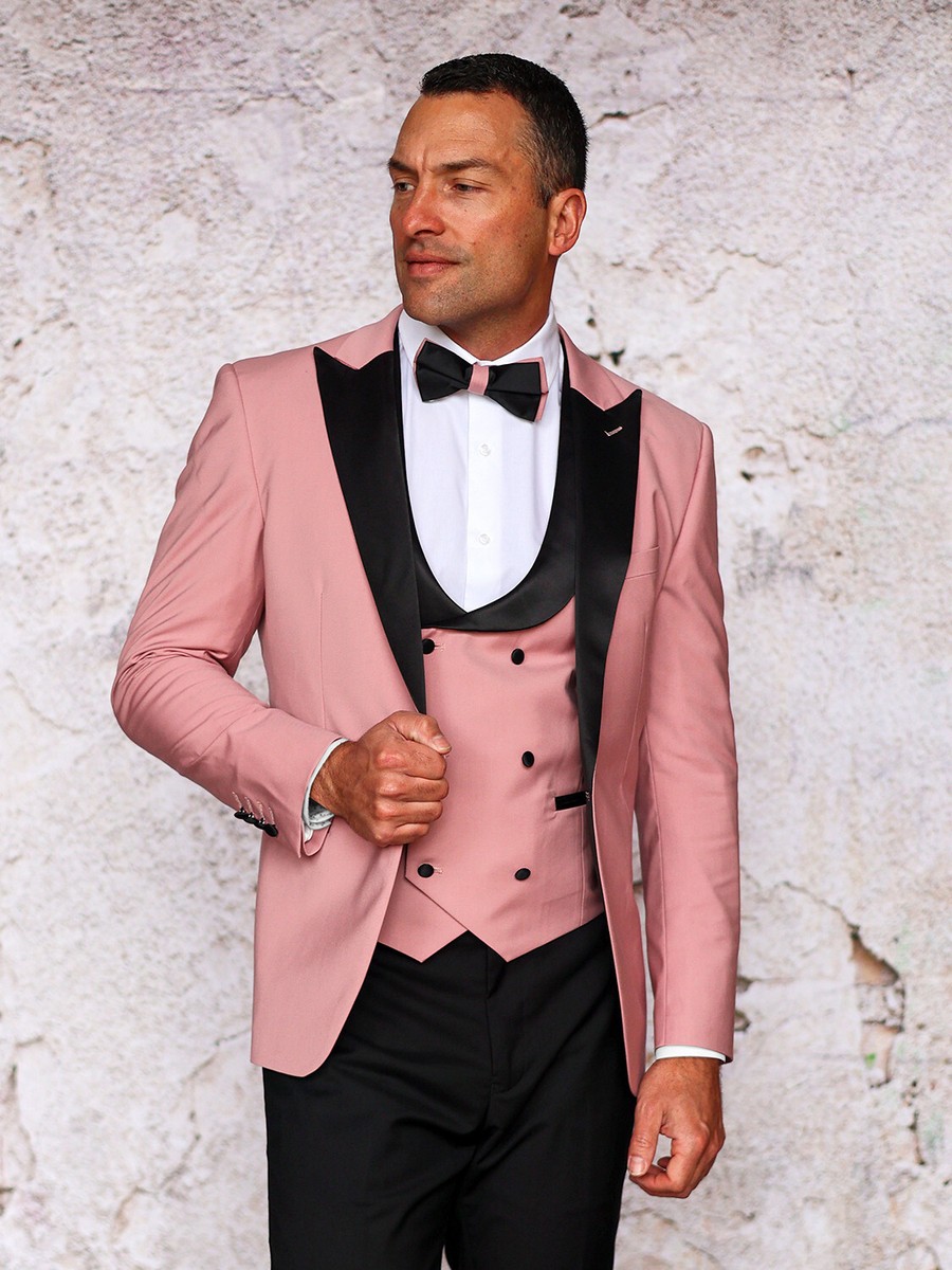 NWT 38R ROSE GOLD MENS SUIT, TAILOR FIT, 2 SIDE VENT, FLAT FRONT PANTS