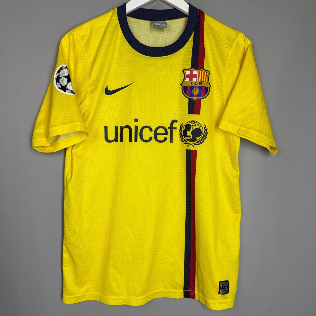BARCELONA 2008 2009 AWAY FOOTBALL SHIRT SOCCER JERSEY NIKE #10
