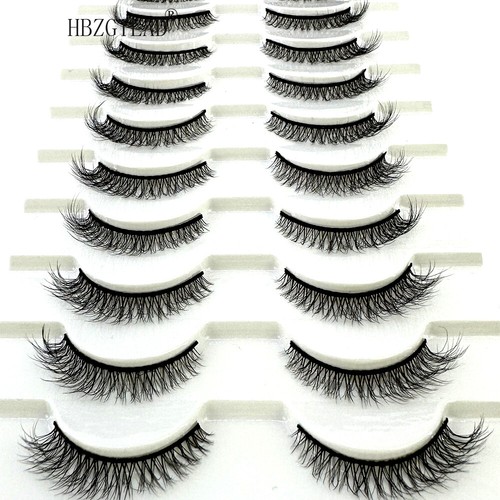 10Pairs False Eyelashes 3D Mink Soft Long Cross Natural Makeup Eye Lashes Extens - Picture 9 of 20