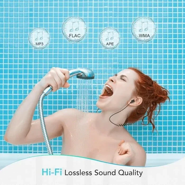 Wasserdichter MP3-Player IPX8 AGPTEK 8GB FM Radio Sport Schwimmen Blau - Bild 4 von 4