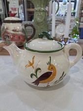 Vintage 1942 Mid Century Stangl Pottery Single Bird Teapot Lunning Inc Signed