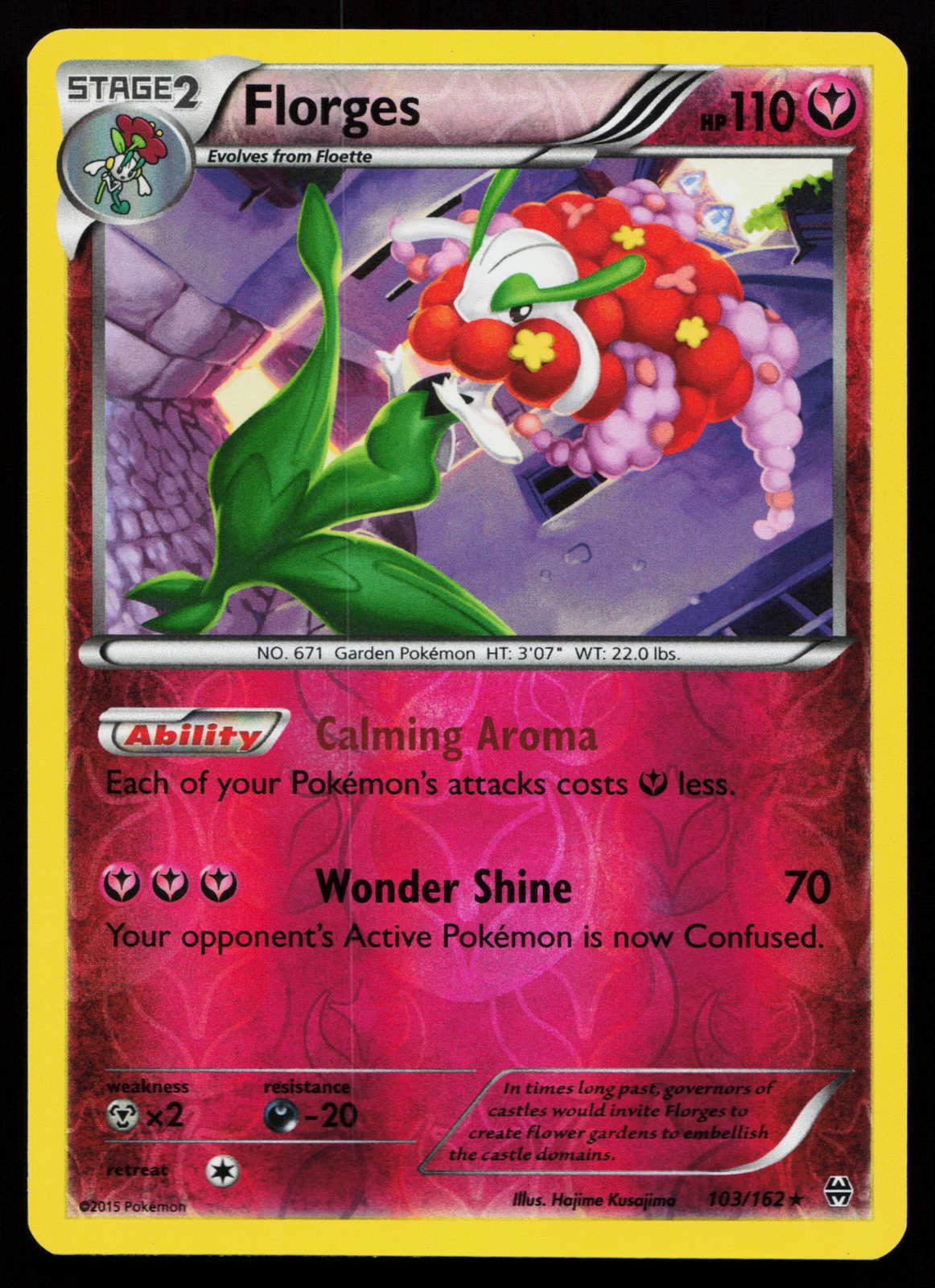 Florges 103/162 Rare XY - BREAKthrough Reverse Holo Pokémon Card