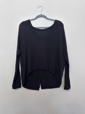 Project Social T Long Sleeve Button Back Black Shirt Size Small