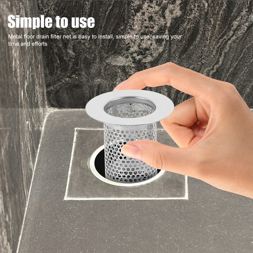 2 Pcs Stainless Steel Floor Drain Bathroom Mesh Kitchen Strainers Filter - Imagen 7 de 12
