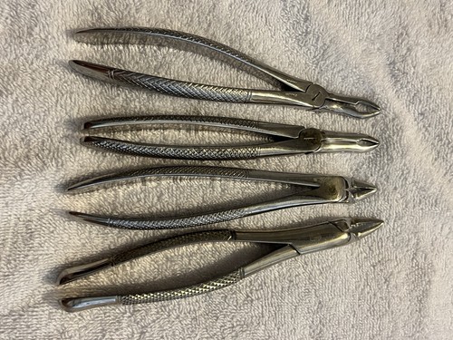 Four Dental Extracting Forceps #65 And #41 Upper Roots - Picture 1 of 7